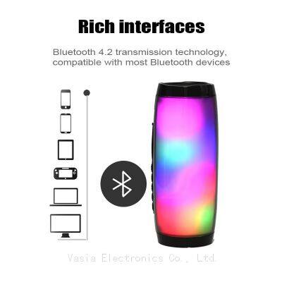 Wireless Bluetooth Speaker LED Melody Colorful Light Creative Gift Outdoor Waterproof Subwoofer