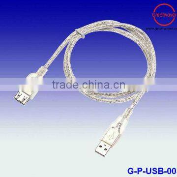usb 2.0 transparent UL 2725 28# braid USB A female to USB A male