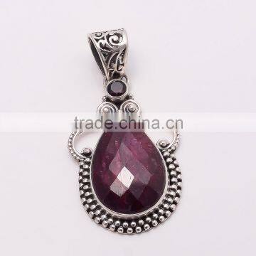 RUBY PENDANT 925 Sterling Silver Pendant, SILVER JEWELRY EXPORTER,SILVER JEWELRY WHOLESALE,SILVER EXPORTER