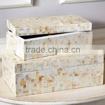 High end quality best selling set of natural MOP rectangular box from Vietnam