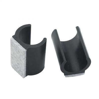 Furniture Feet Protectors Plastic Non Slip Felt Pit Pads 25MM Rectangle U Shaped Chair Leg Tips Covers With Felt Pads for Dining Chairs