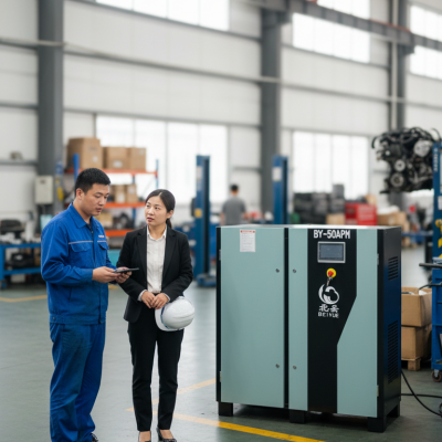 BY15KW 20HP Stationary Screw Air Compressor For Factory UseEnergy saving and silent.