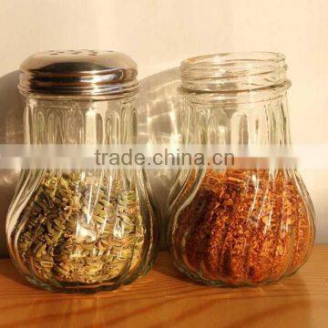 Glass Kitchen Spice Jar Twill Barbecue Sauce Jar Restaurant Shaker Salt and Pepper Shaker