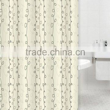 100% Polyester Lines Printed Shower Curtain