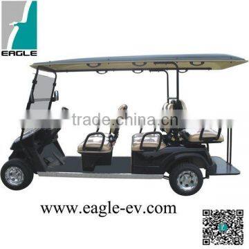 6 seater electric golf cart with Folding windshield CE approved four wheel with long roof EG2048KSF