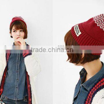 Best Selling Fashion Cute Peaked Top Wave Knitting Hats and Caps for Women