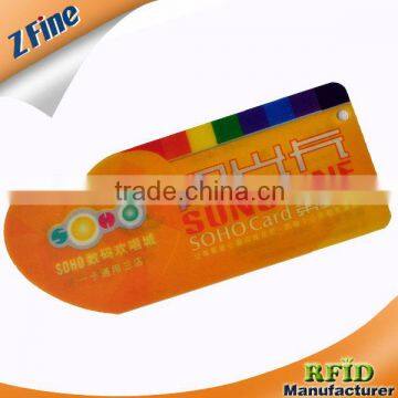 China supplier shaped plastic playing pvc gift card with hole punch