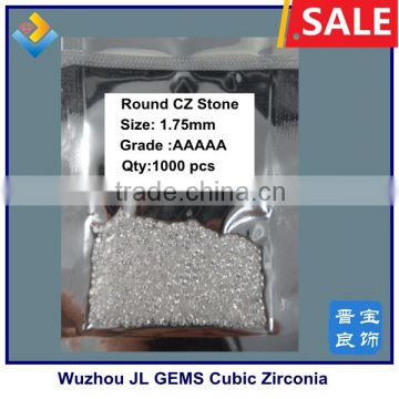 Round White Machine Cut CZ Stone 1.75mm Cubic Zirconia