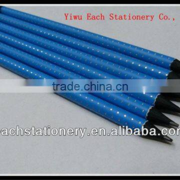 Black Wooden Pencil Blue Printing Silver Point HB Pencil