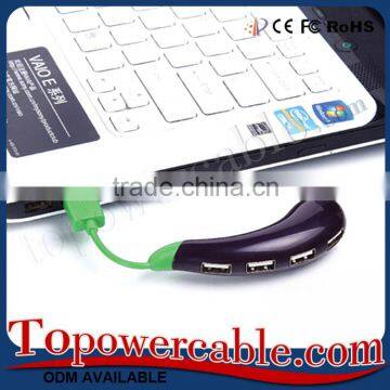 Creative Eggplant Design Multiple 4 Port Usb 2.0 Hub For Iphone photo-4