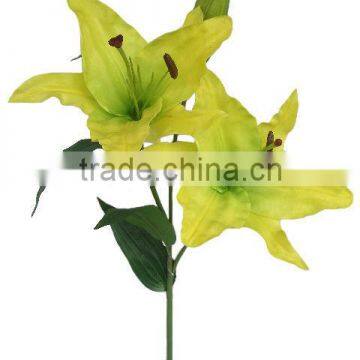 86cmH Artificial Lily, PU lily Spray, High Quality Yellow Flowers Artificial Lily