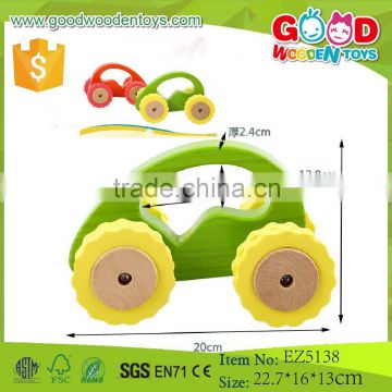 ASTM Certified Top Quality 2 Wheels Solid Wood Mini Car Toys for Child