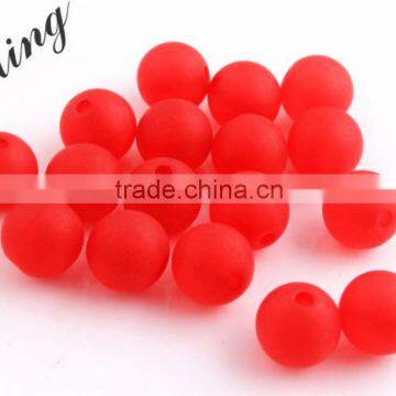 Red Wholesales Cheapest Price Fashion 6MM to 14MM Acrylic Transparent Matte Frost Beads for Kids Jewelry Necklace Making