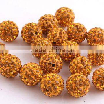 Topaz Color 8mm to 20mm AAA Quality Wholesales Colorful Clay Crystal Rhinestone Beads for Necklace Bracelet Jewelry Fashion