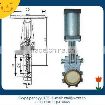 Ansi 150lb Knife Gate Valve/Pneumatic Knife Gate Valve