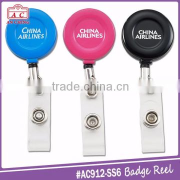 Customized logo Yo yo id retractable badge reel holder with alligator clip