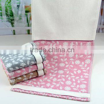 100% Cotton Jacquard Towel The leaves pattern design face towel