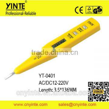 YT-0401 high grade AC.DC12-250V LCD display digital voltage tester