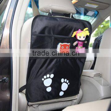 2016 New Cartoon Car Seat Kick Mat with Mesh Pocket