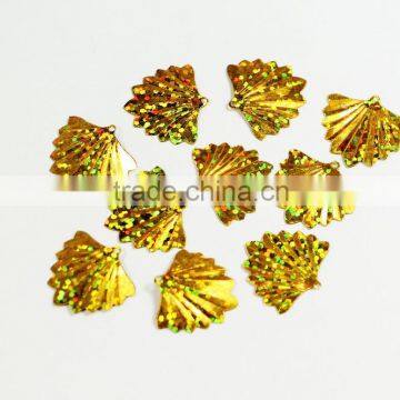 Hot sale popular loose black colorfan-shaped sequins for weddings dress