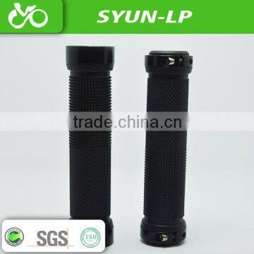 black bicycle handle bar grips with steel screw