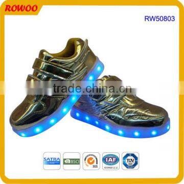 2016 New Style Colorful Running Sport light up kids LED shoes