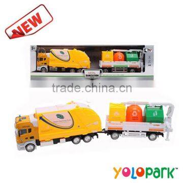 Alloy 1:50 scale model garbage truck toy for children