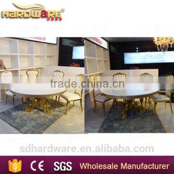 Modern Luxury Stainless Steel Round Wedding Tables for Glass Used Round Wedding Tables photo-4