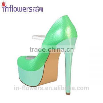Peeptoe Patent Leather Ankle Strap Custom Design Fancy Ladies Shoes photo-6