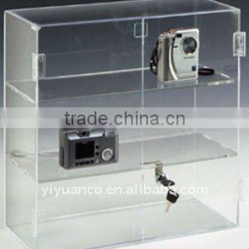 Customized acrylic polished display box clear dispaly cabinet with lock