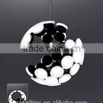 Acrylic Sphere Black interior Suspension Cold White LED Looking Always Changing Pendant Lighting