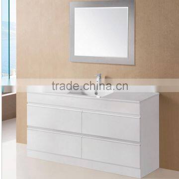 Double sinks bathroom furniture white finishing bath vanity waterproof bathroom furniture