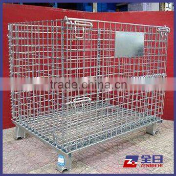 Foldable Warehouse Industrial storage heavy duty galvanized wire cage