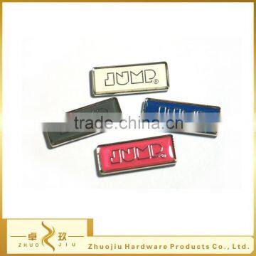 Colorful handbag logo metal plate