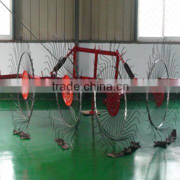 2013 Hot Sale rearmounted finger-wheel hay rake machine