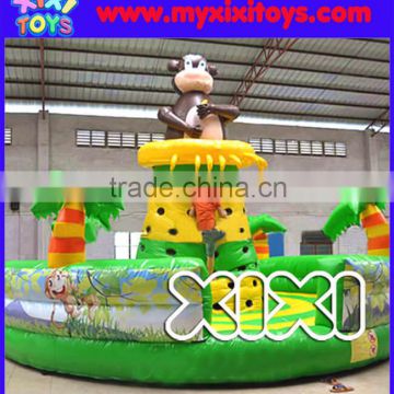 Jungle outdoor inflatable climbing rock wall,kids inflatable climbing playground