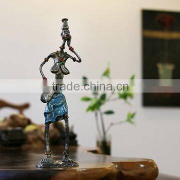 Home decor antique pewter crafts African figurine