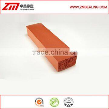 soft silicone foam rectangle gasket, sponge square profile