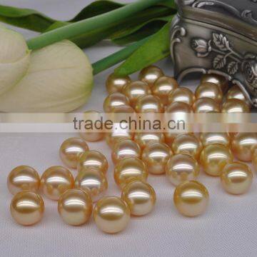 Saltwater 5--7mm Deep Golden Broome South Sea Loose Pearls photo-5