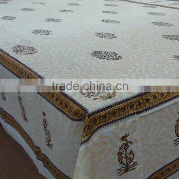 Square 150 x 150 Cms Fern Buta Hand Block Printed Tablecloth
