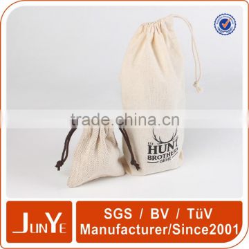 custom nutural linen drawstring pouch packaging coffee