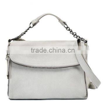 MD6007 Fashion plain cream-white handbag women high quality pure cow leather handbags