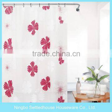 Design Flowers printing eva fabric bathroom shower curtain