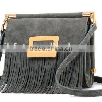 Superior Dull Polish Leather Youth Tassels Style Fasion Handbag