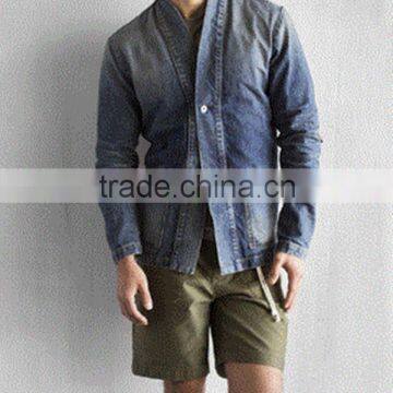 Mens Kimono style jeans jacket with OEM printing or embroidery on                        
                                                Quality Choice