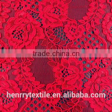 china 2016 NEW design Red lace fabric wholesale for dess