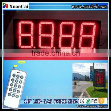 RF, TCP/IP16" inch Digital/time/temperature gas station LED petrol price sign display board