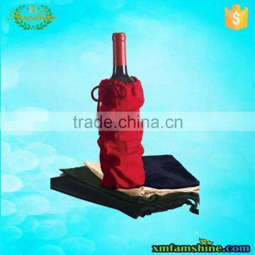 wholesale single bottle velvet christmas drawstring gift bags for wine