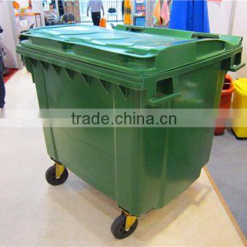 Eco-friendly HDPE 1100L dustbin with cover