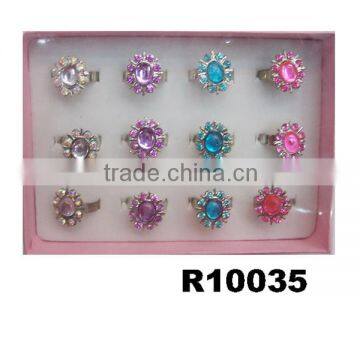 cute crystal resin opal stone rings for girls